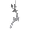 Northlight Leaping Glitter Drenched Reindeer with Faux Gem Christmas Ornament - 5.5" - Silver - 4 of 4