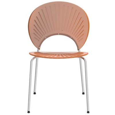 Amber High Back Metal Side Chair with Chrome Legs
