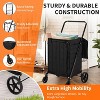 Large Folding Shopping Cart with Wheels, Double-Basket Collapsible Grocery/Utility Cart with Locking Latch for Laundry, Luggage & Camping - 4 of 4