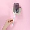 Unique Bargains Bathrooms Wall Mounted Butterfly Shape Toothbrush Holder with Cup Beige 4.33"x3.35" 1 Set - 4 of 4