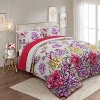 Boersma Lush Floral 3-Piece Comforter Set Queen Size, Elegant Bedding with 1 Comforter & 2 Pillowcases, Soft, Lightweight & Cozy - 3 of 4