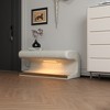 XIYUYEU Modern Entryway Bench, Leather Upholstered Ottoman with LED Sensor Light for Living Room, Bedroom - 3 of 4