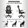 Ergonomic Office Chair Adjustable Lumbar Support Mesh Back Flip-Up Arms for Home Office -3irtyhousy - 4 of 4