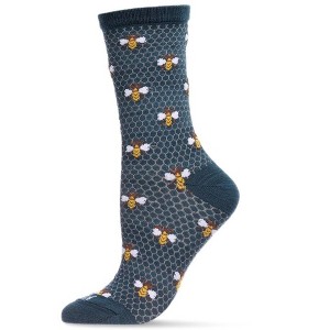 Memoi Honey Bee Rayon Blend Crew Socks - 1 of 3