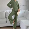 Clearlove Women's 2 Piece Sets Outfits Casual Long Sleeve Top and Wide Leg Pants Matching Sets - 3 of 4