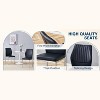 MAYEERTY Luxury Simple Dining Chairs Set of 6 - Black PU, Silver Legs, Vertical Stripe Back - 3 of 4