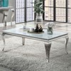 NicBex 51 Inch Rectangle Coffee Table with White Glass Tabletop,Modern Center Table for Living Dining Room - 2 of 4