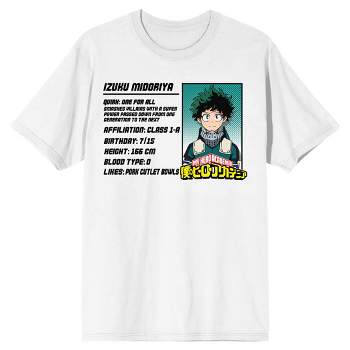 My Hero Academia World Heroes Mission Izuku Midoriya Men's White  T-shirt-medium : Target