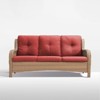 POCASSY 74" Wide Outdoor Sofa Patio Couch, All Weather Yellow Wicker 3-Seater Outdoor Furniture Sofa with Comfort Thick Cushion for Porch Deck Balcony - 2 of 4