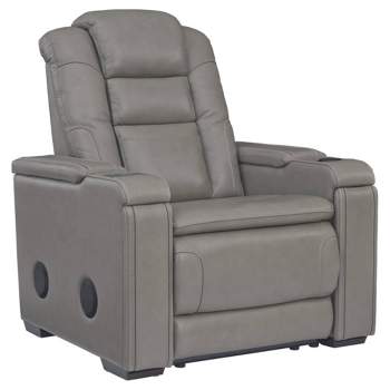 Boerna Power Recliner with Adjustable Headrest Gray - Signature Design by Ashley