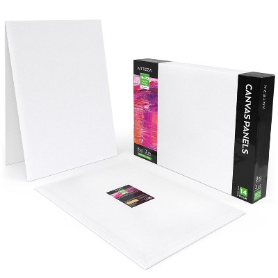 Arteza Canvas Panels, Classic, White, 16"x20", Blank Canvas Boards for Painting - 14 Pack (ARTZ-8353)