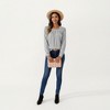 Anna-Kaci Women's Long Sleeve Square Neck Top with Front Pleat Detailing and Relaxed Fit - 4 of 4