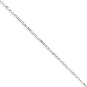 Black Bow Jewelry Sterling Silver 1.3mm Singapore Chain Anklet, 9 Inch - 1 of 4