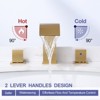 WOWOW Square 8 in. Widespread Double Handle Waterfall Bathroom Faucet - 4 of 4