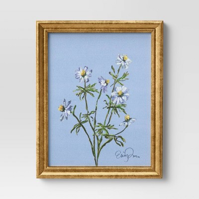 8&#34; x 10&#34; Flora Framed Wall Canvas Blue - Threshold&#8482;