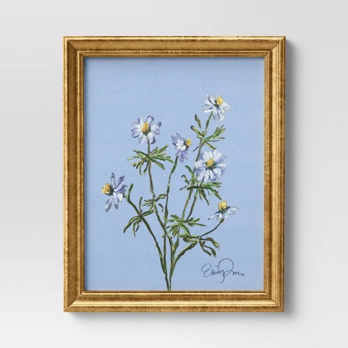 8" x 10" Flora Framed Wall Canvas Blue - Threshold™ - image 1 of 4