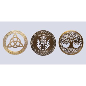 Slickblue Celtic Wall Hanging Art Set, Symbolic Designs, Home Decor, Irish Style, 12", Black or Brass Finish - 1 of 4