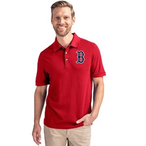 Boston Red Sox Cutter & Buck Advantage Eco Tri-Blend Pique Mens Big and Tall Polo - Cardinal Red - 2X Large Tall - 1 of 1