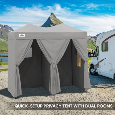 EAGLE PEAK Outdoor Changing Room 8x4, 2 Room Pop Up Portable Changing Room, Sun Shelter, Portable Dressing Room