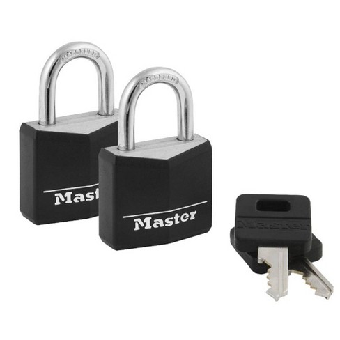 Master Lock Combination Stainless Steel Padlock w/Key Cylinder 1 7/8 in.  Wide, Black/Silver 