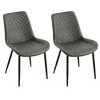 VYNXARIA Dark Gray Leathaire Dining Chairs Set of 2,Mid Century Modern Leathaire Chairs Kitchen Living Room Armless Side Chair with Metal Legs - 3 of 4