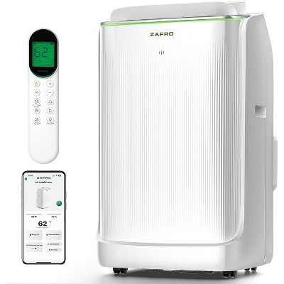 ZAFRO Portable Air Conditioners 14,000 BTU (10,000 BTU SACC), Ultra Quiet(42dB) Smart AC with Drainage-free Cooling/Dual Duct/24Hrs Timer