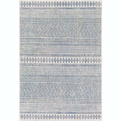 Mark & Day Antibes 2'x2'11" Rectangle Woven Indoor and Outdoor Area Rugs Denim: Stain-Resistant, Bohemian, Pet Friendly