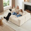 104x67x23.6in Luxury  Beige Lamb Velvet Sofa, Convertible Double Sofa Bed for Living Room and Balcony - 3 of 4