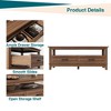 47.2" Wood Modern Coffee Table with Drawers and Open Shelf, Easy Assembly Center Table for Living Room, Balcony, Parlor - 330 Lbs Capacity - 3 of 4