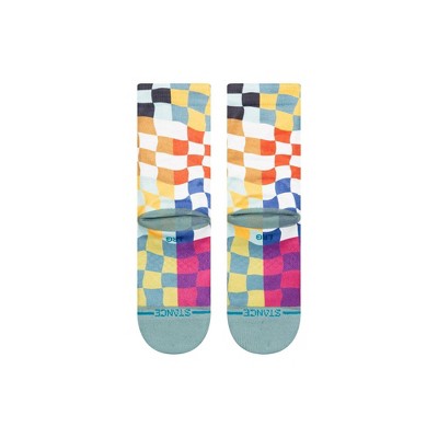 Stance Kids&#39; Multi Printed Check Crew Socks - L