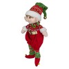 Northlight 15" Red and Green Plush Jingle Bell Boy Elf Christmas Figure - 4 of 4