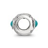 Black Bow Jewelry Sterling Silver and Blue-Green CZ, Floral Bead Charm - 2 of 4