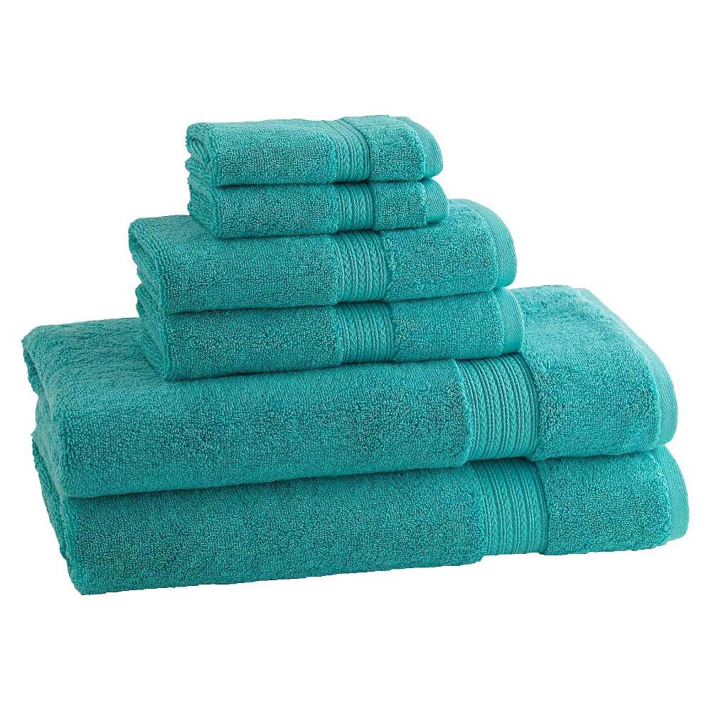 Photos - Towel 6pc Signature Solid Bath  Set Teal - Cassadecor