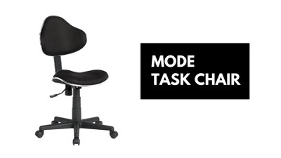Mode Black Armless Swivel Task Chair with Adjustable Height
