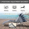 JUJABU Outdoor Aluminum Chaise Lounge Set of 3 with Adjustable Backrest and Side Table - 4 of 4