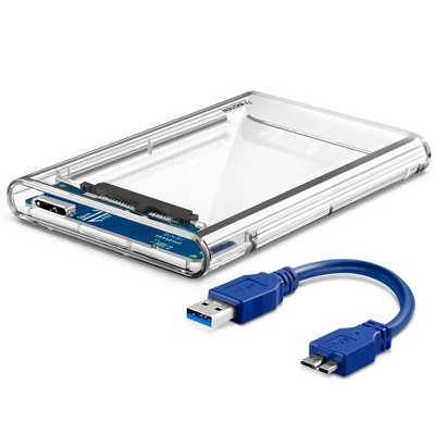 Insten USB 3.0 to HDD SSD Clear Hard Disk Case [UASP Supported], Transparent