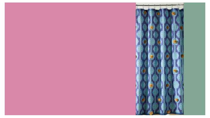 In The Name of Love Shower Curtain with Poms Blue - Opalhouse&#8482; designed by Jungalow&#8482;, 2 of 8, play video