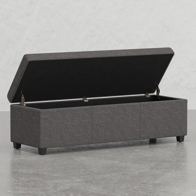 NicBex Rectangular Faux Leather Storage Ottoman Bench,Upholstered Storage Ottoman with Wood Legs,Modern Storage Bench for Living Room,Bedroom