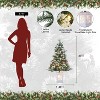 3FT/4.5FT Prelit Snow Flocked Christmas Tree, 78 LED, Tabletop Xmas Tree with Different Base for Decor - 2 of 4