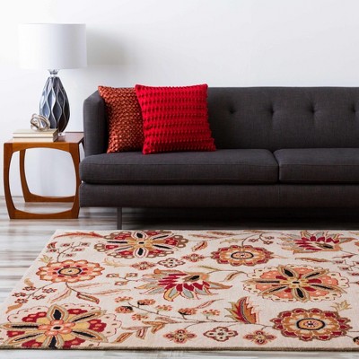 Hauteloom Longford Beige Floral Wool Carpet