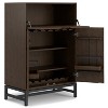 ORRD  Bar Cabinet Walnut Brown - Solid Rubberwood Wine Cabinet with Stemware Racks & Metal Base - 3 of 4