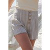 Slickblue Women's Trendy Striped Woven Shorts - Frayed Hem, Taupe and Black, Size S-L - 2 of 4