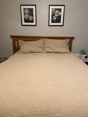 Full/queen Washed Waffle Weave Comforter And Sham Set White - Threshold ...