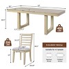 7-Piece Extendable Dining Table Set with 60–78in Removable Leaf and Linen Upholstered Chairs for Rustic Farmhouse Dining Room-Cuddlewood - 4 of 4