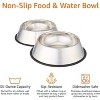 2-Pack Stainless Steel Non-Skid Pet Dog Water And Food Bowl,, Each Holds Up to 4 Cups - 3 of 4