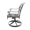 Lyngins 2-Piece Cast Aluminum Outdoor Swivel Chair with All-Weather Cushions, Exquisite Carved Patterns, Patio Accent Chair for Dining/Relaxation - 3 of 4
