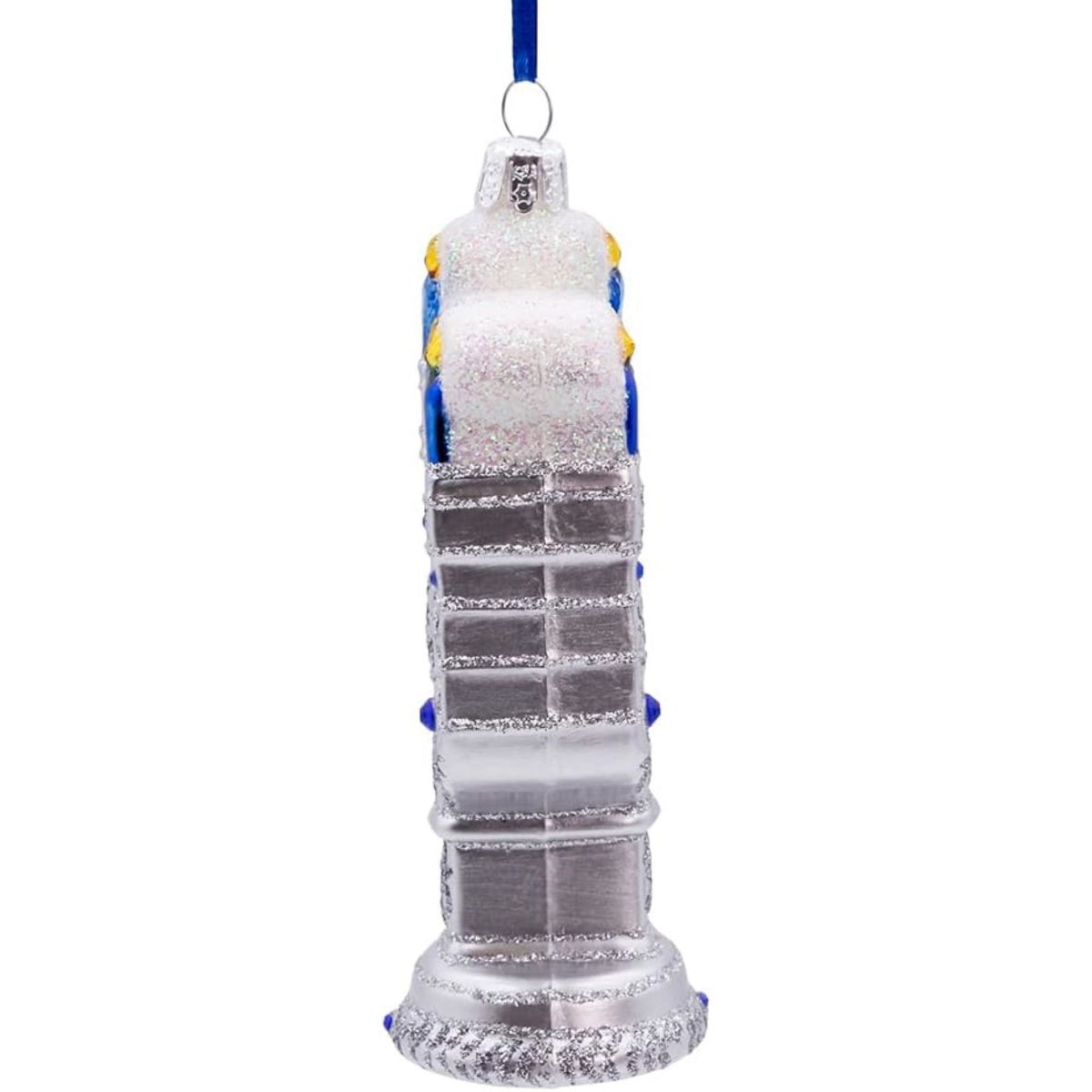 Kurt Adler Noble Gems Glass Ornament, New Hanukkah Menorah - thumbnail 2