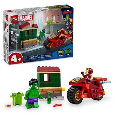 LEGO Marvel Iron Man with Bike and The Hulk Building Toy 76287