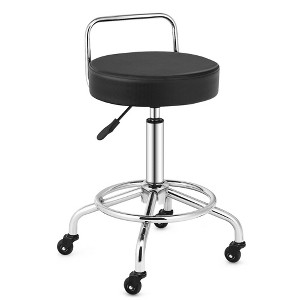 Costway Pneumatic Work Stool Rolling Swivel Task Chair Spa Office Salon w/Cushioned Seat - 1 of 4