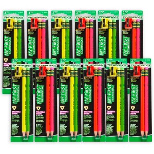 Ticonderoga® My First® Tri-Write™ Wood-Cased Pencils, Neon Assorted, 2 Per Pack, 12 Packs - 1 of 4